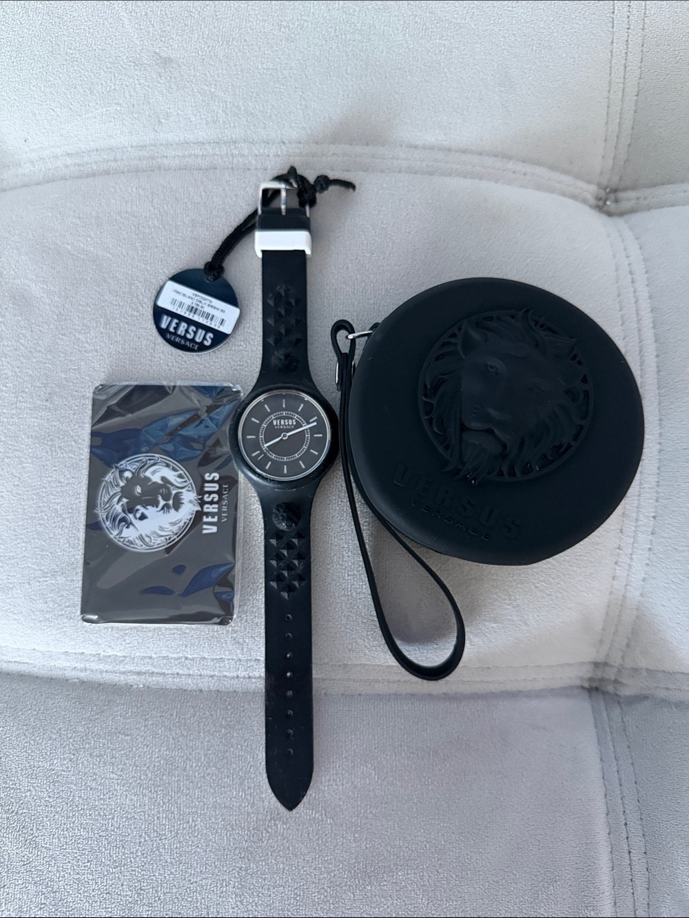 VERSUS Versace Black Silicone Watch with Case